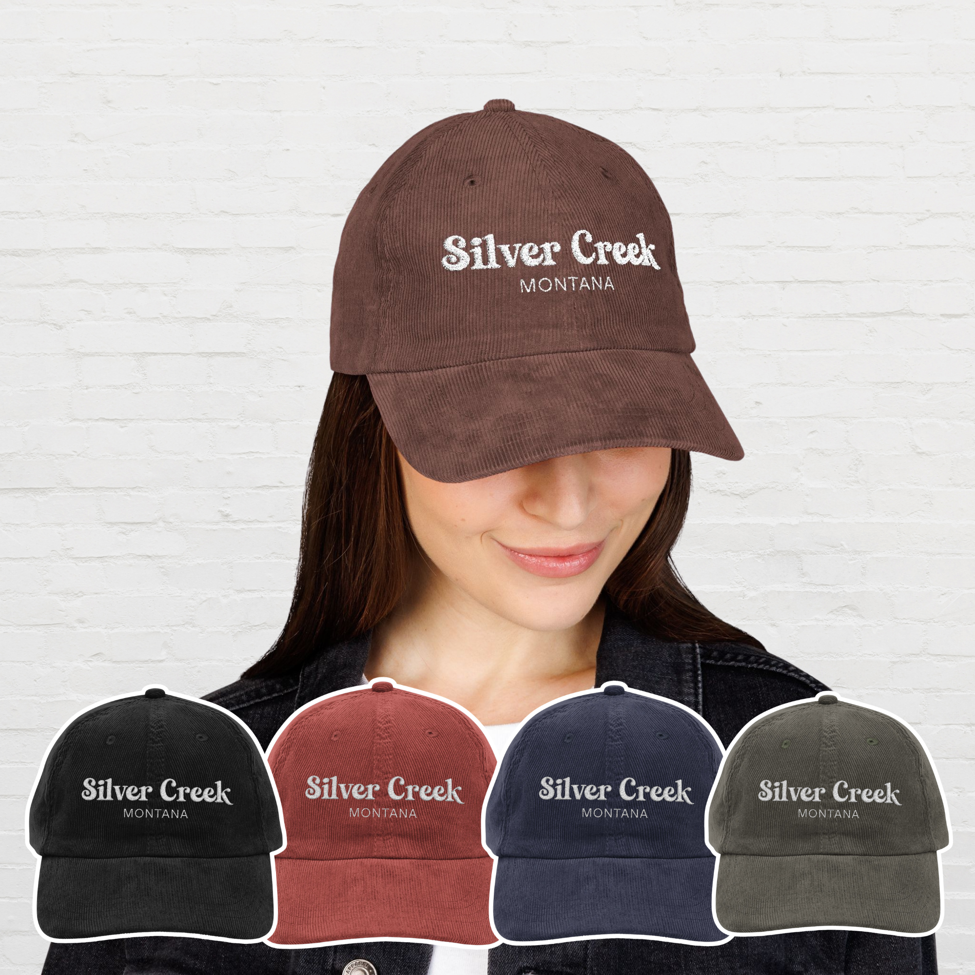 Silver Creek Montana Embroidered Corduroy Cap